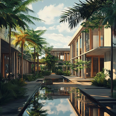 热带风格机构建筑群