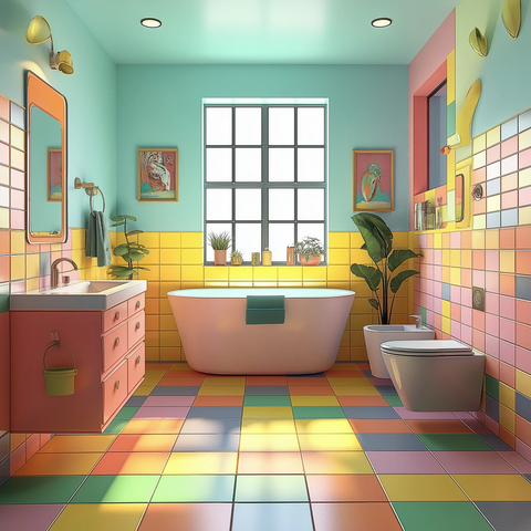 浴室浴缸洗手台布局