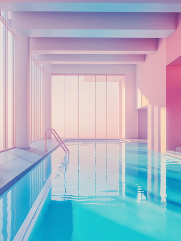 未来酒店夏季泳池景观