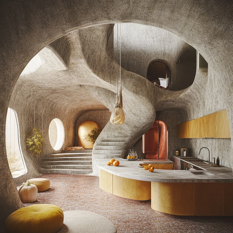 洋葱切片形状房屋内部