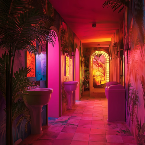 热带夜店卫生间场景