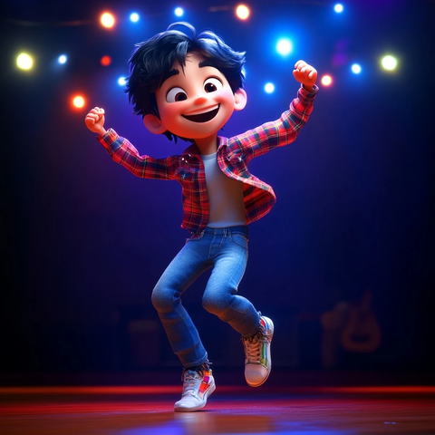 男孩舞台跳舞衬衫牛仔裤