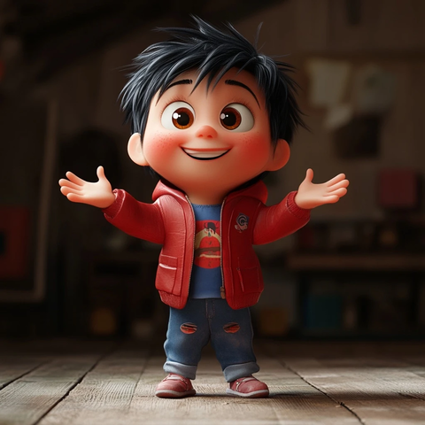 孩子展示自豪表情