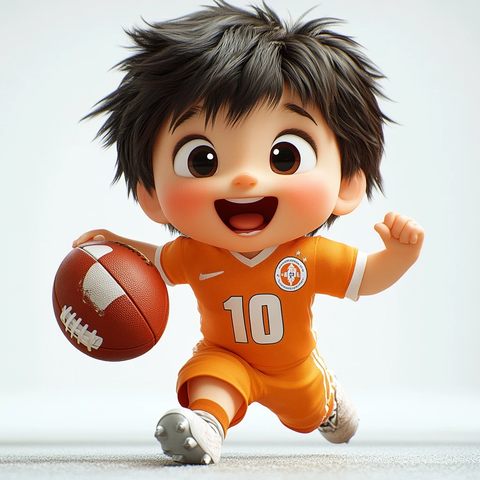 柿子宝宝穿球衣踢足球