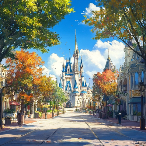 城堡街道风景图