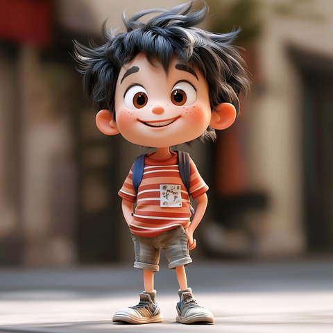 俏皮男孩活泼冒险造型