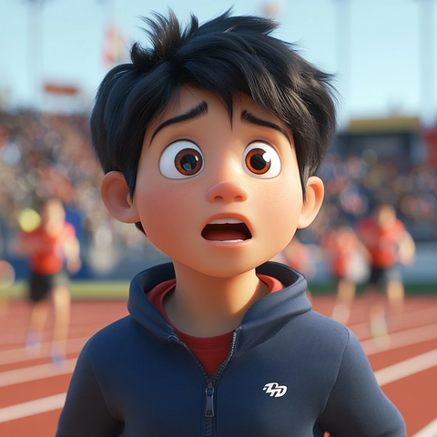 高中生赛道上决心追赶队友