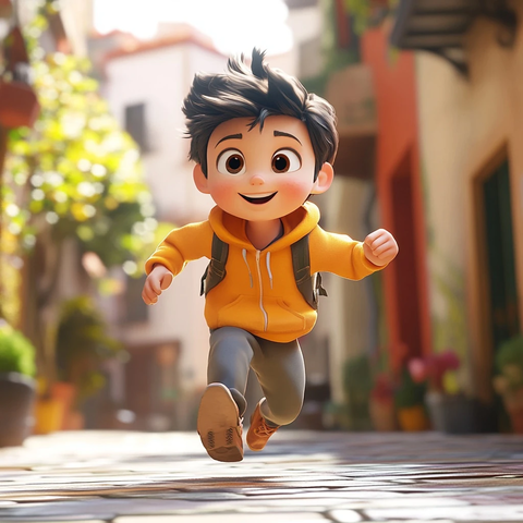 男孩跑步动态设计