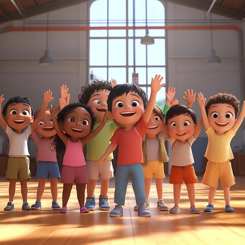 迪士尼皮克斯孩子挥手告别