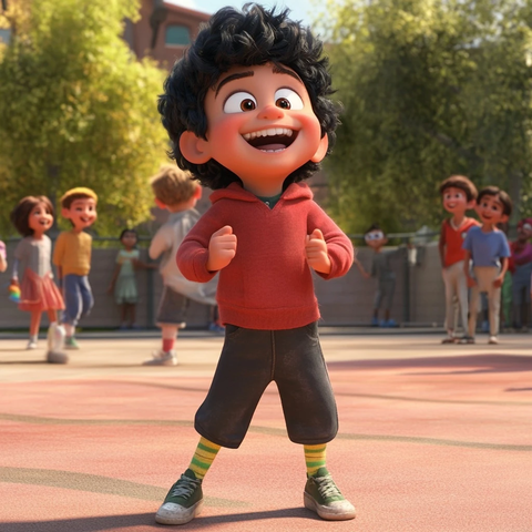 学校操场儿童玩耍嬉笑