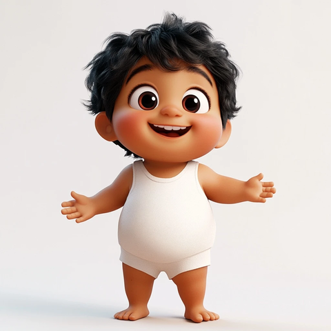 穿白色短裤嬉笑男孩