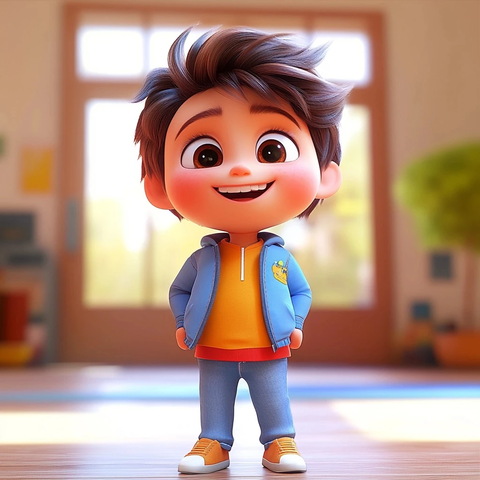 男孩大眼睛充满好奇