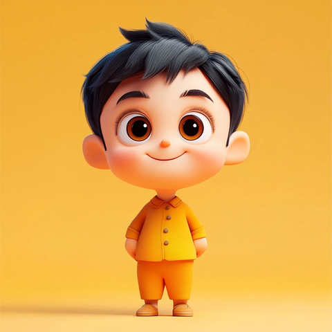 卡通角色大头小身体