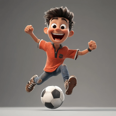 足球运动员与皮克斯角色