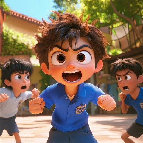 男孩微笑面对校园欺凌