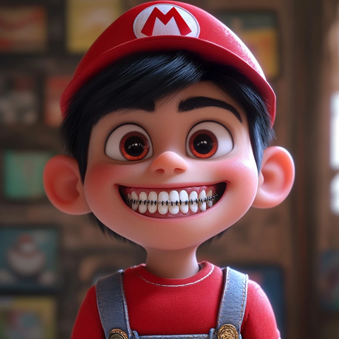 墨西哥男孩穿超级玛丽服装