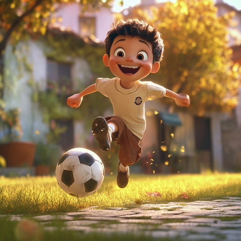 小孩踢足球动作捕捉