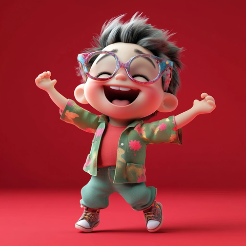 小朋友欢快舞蹈迪士尼风格