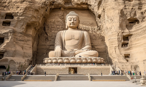 云冈石窟大佛全景