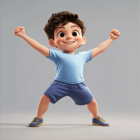 男孩锻炼服装摆姿势