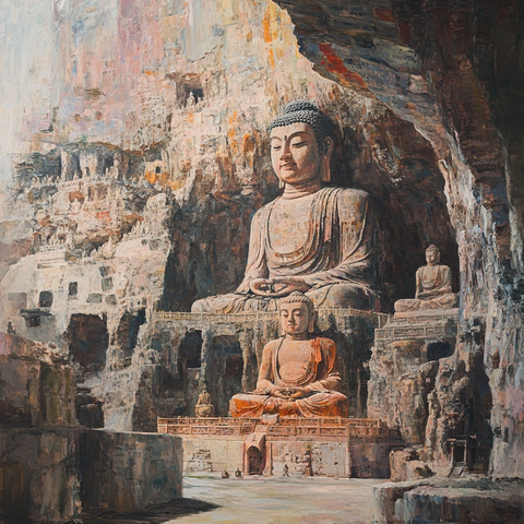 石窟佛像雕塑整体景观