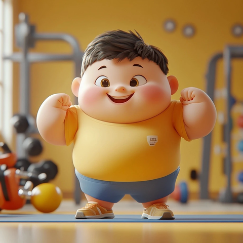 可爱男孩健身场景