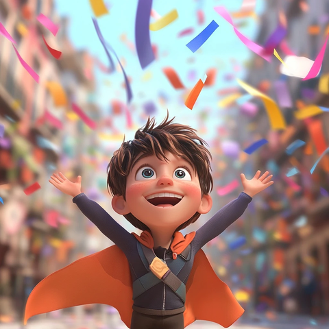 男孩穿超级英雄服装