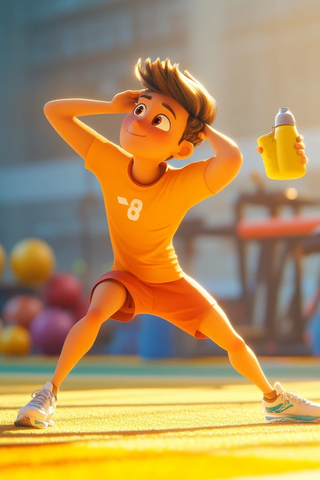 运动员热身准备训练场景