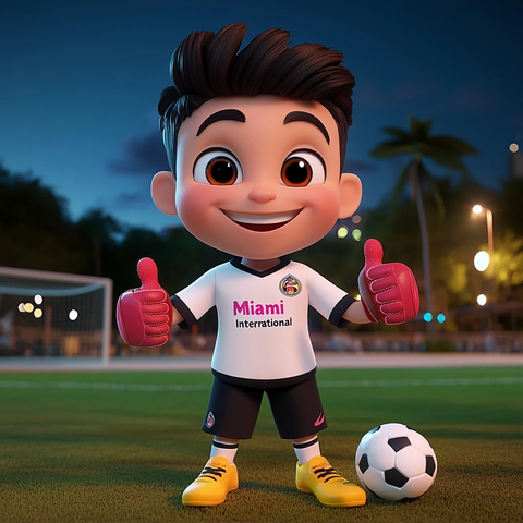 男孩穿守门员手套公园踢球