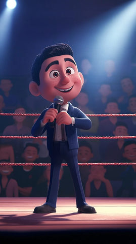 拳击赛场主持人麦克风