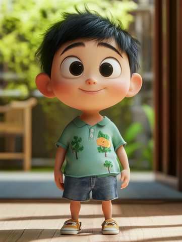 绿植图案男孩运动装