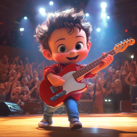 宝宝吉他手舞台表演