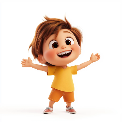 欢乐儿童笑脸伸臂