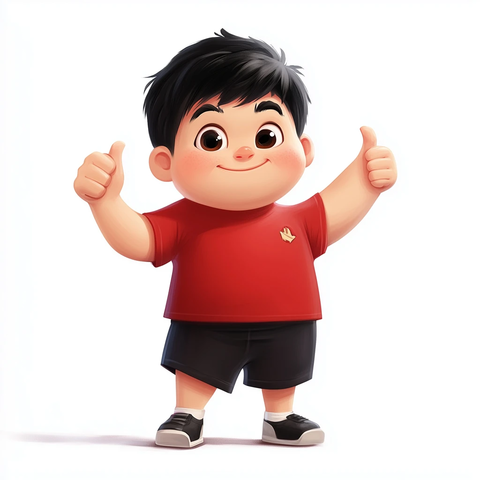 红男孩黑短裤白背景