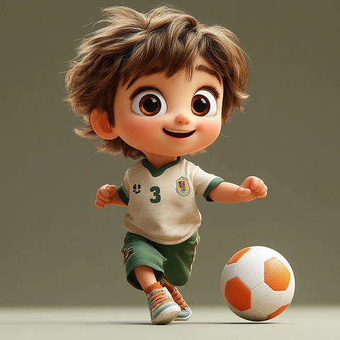 幼儿踢球全身照