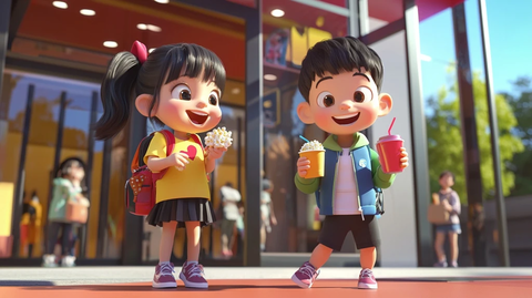 女孩男孩电影院入口