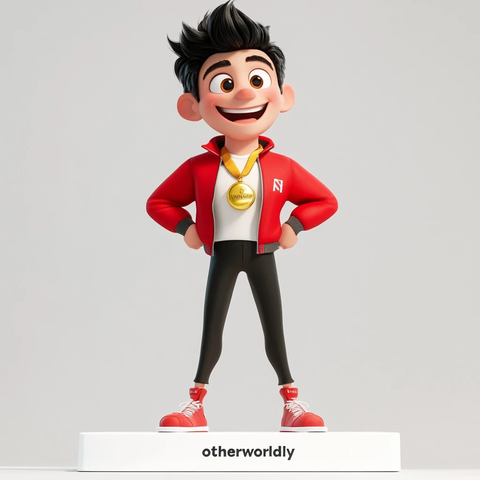 红夹克男子戴金牌站白色领奖台