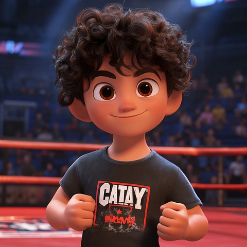 摔跤手与动画男孩