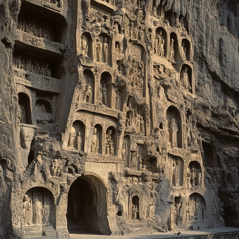 壮观的石窟雕刻艺术群像