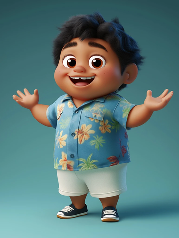 活泼男孩跳跃欢笑