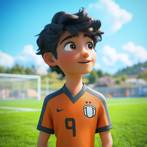 男孩球场梦想进球