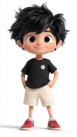 高个男孩微笑角色