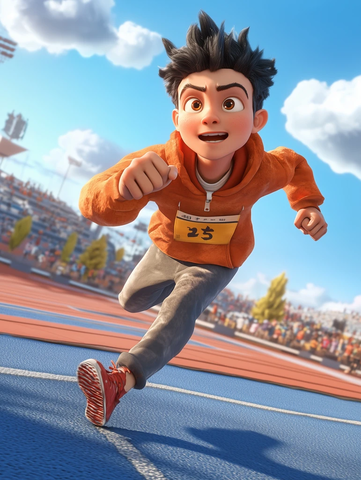 年轻男子跑道运动捕捉