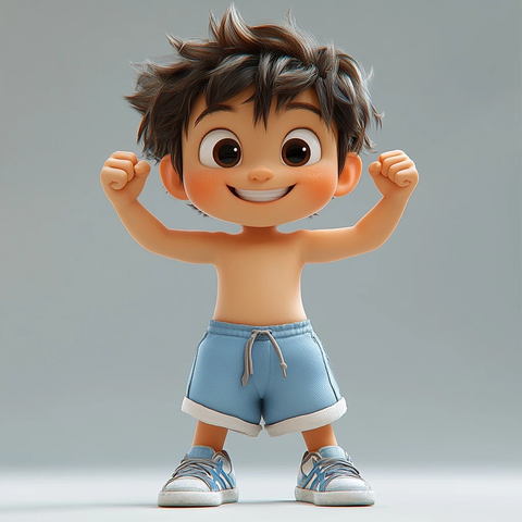 男孩运动装全身照