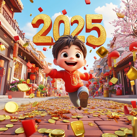 儿童舞蹈节庆金币春联