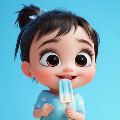 宝宝开心吃冰棒