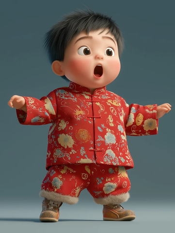 小男孩短发挥舞活力