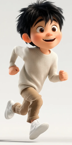 亚洲青年跑步全貌侧影