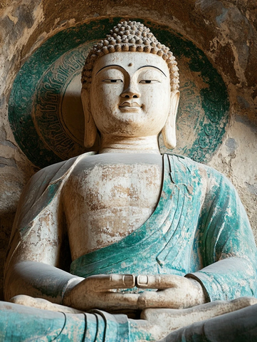 石洞内的佛像雕塑