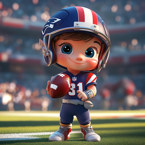 宝宝穿球衣戴头盔抱橄榄球